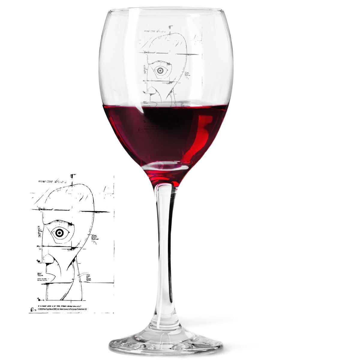 Schematic Laser- Etched Wine Glass