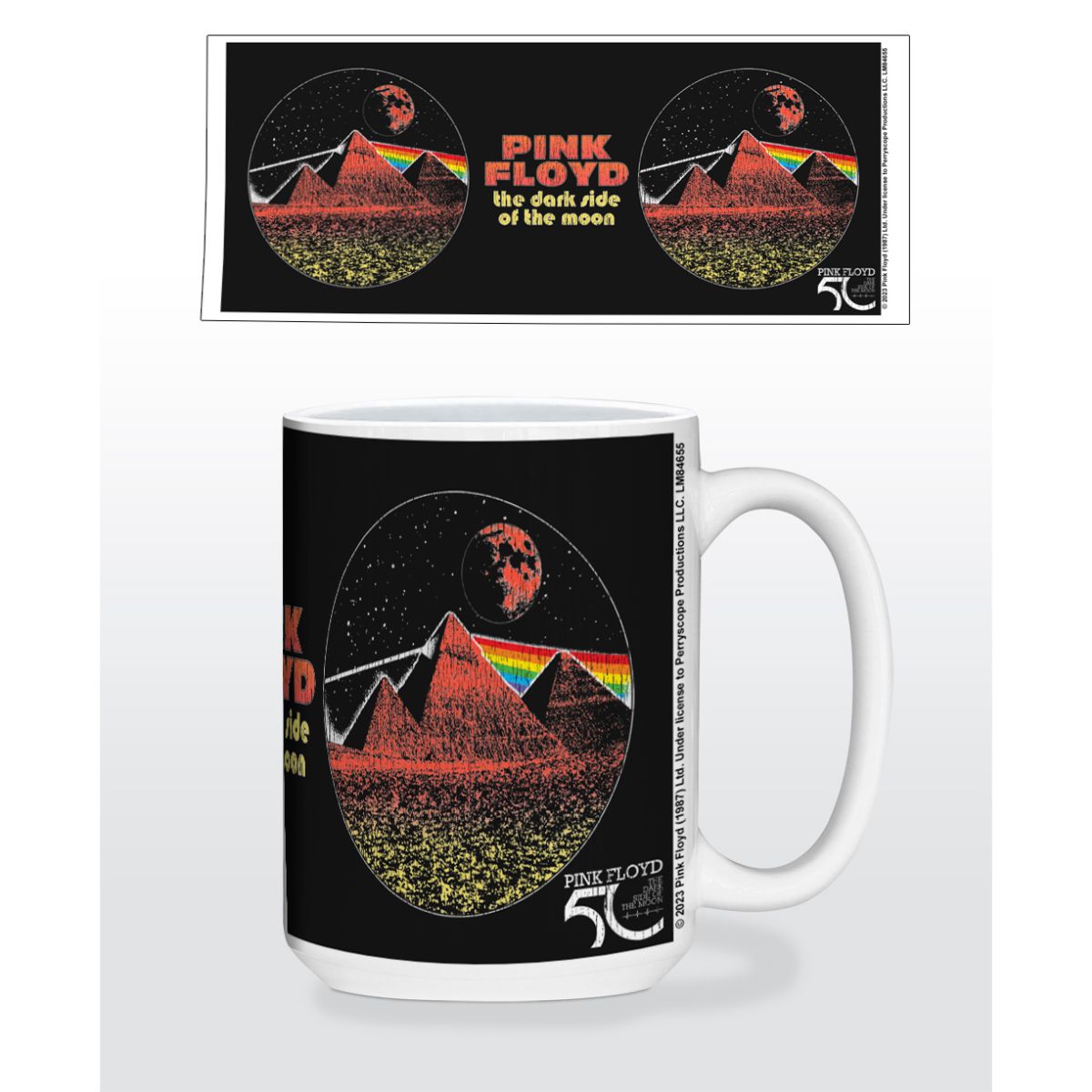 Pink Floyd TDSOTM50 Red Pyramids Ceramic Mug