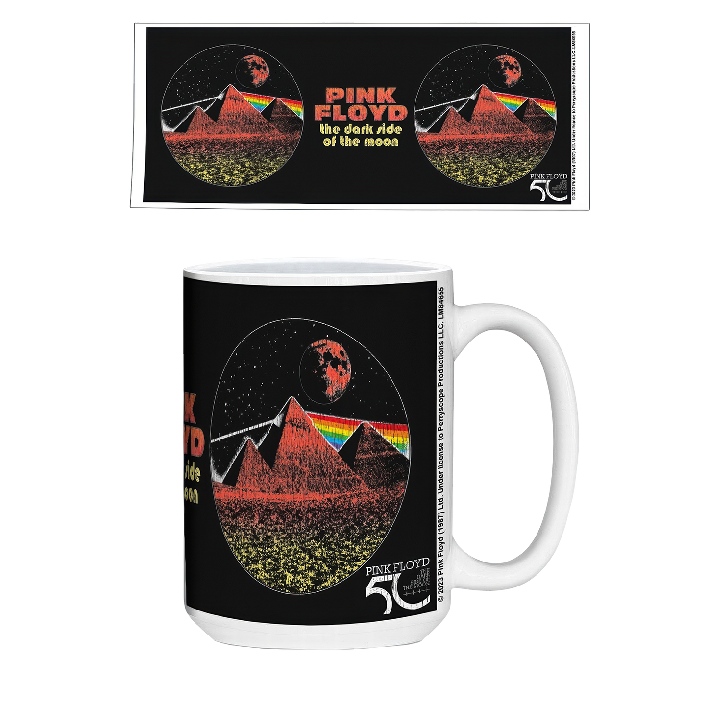 Pink Floyd TDSOTM50 Red Pyramids Ceramic Mug
