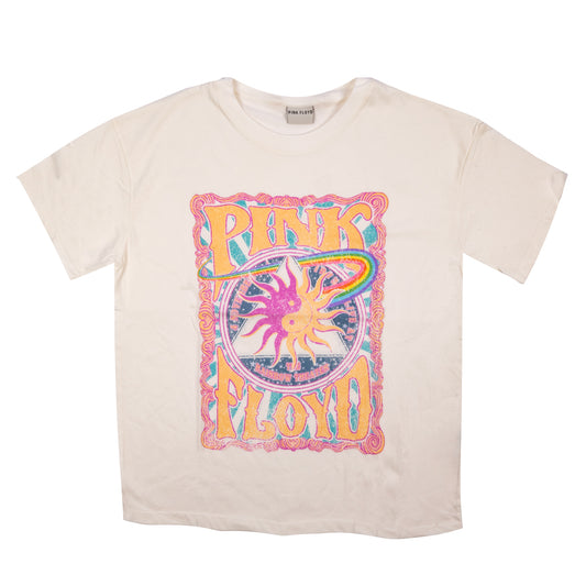 Pink Floyd Rainbow Theatre T-Shirt Psychedelic Vintage Design on Cream Cotton