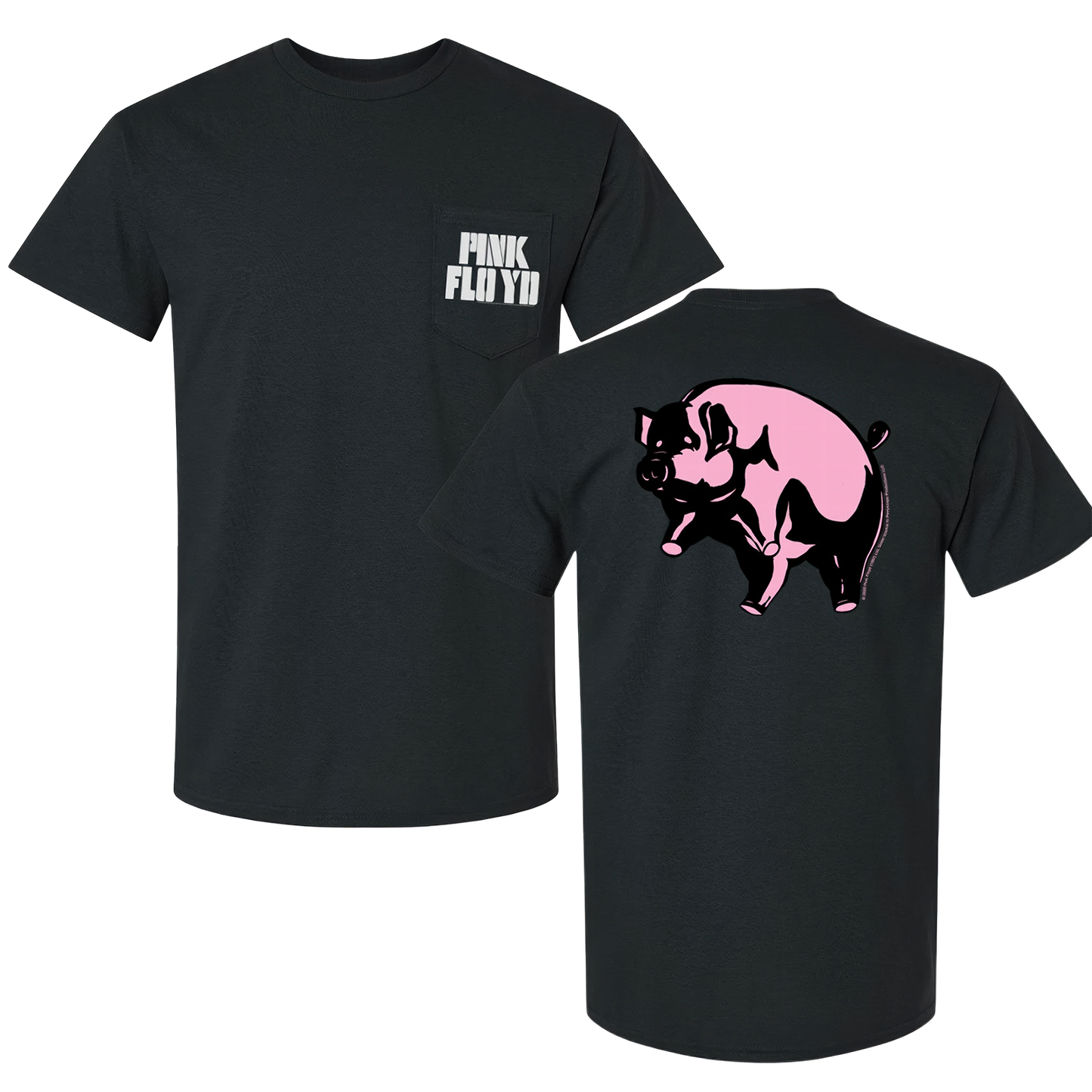 Animals Pink Pig Pocket T-Shirt