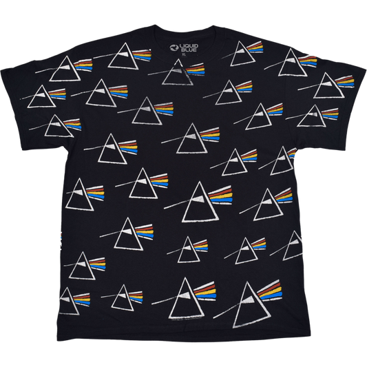 Pink Floyd Dark Side of the Moon prism all-over print T-shirt by Liquid Blue