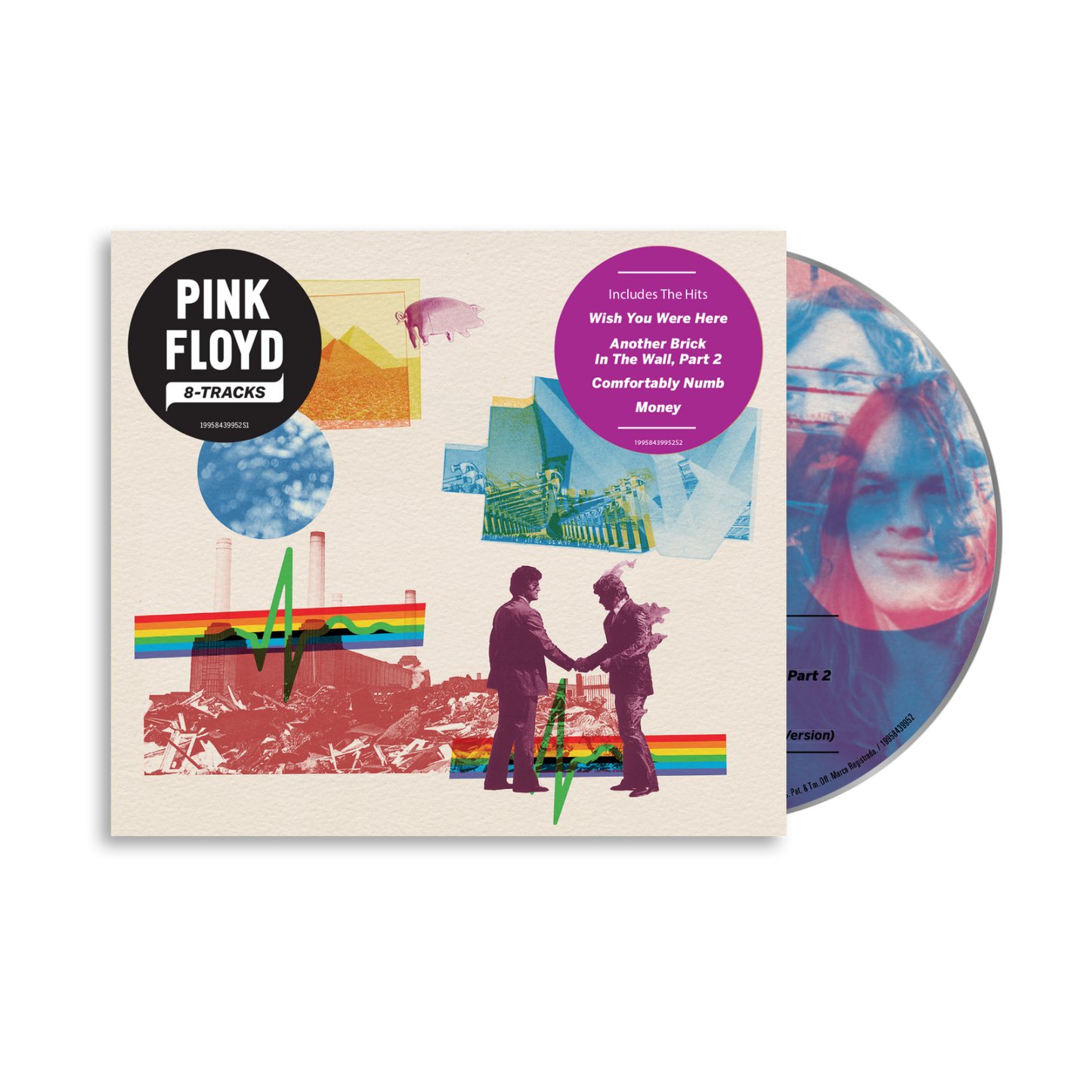 Pink Floyd vinyl album with colorful cover and disc