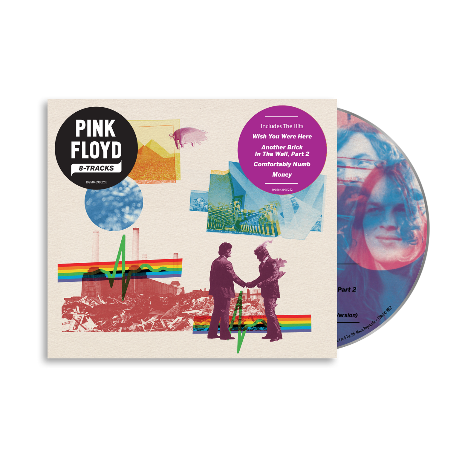 Pink Floyd vinyl album with colorful cover and disc