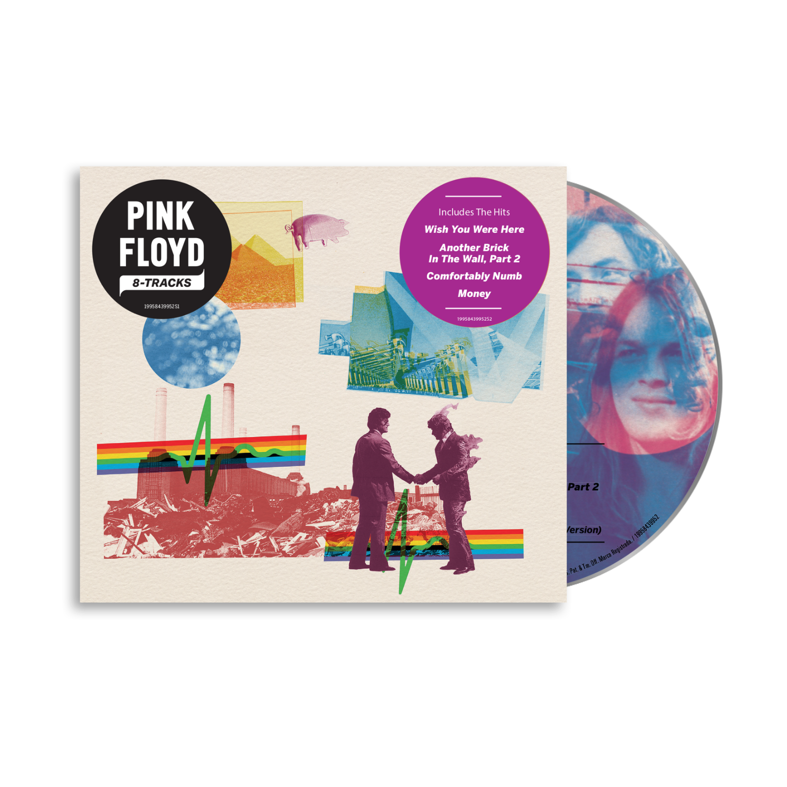 Pink Floyd vinyl album with colorful cover and disc