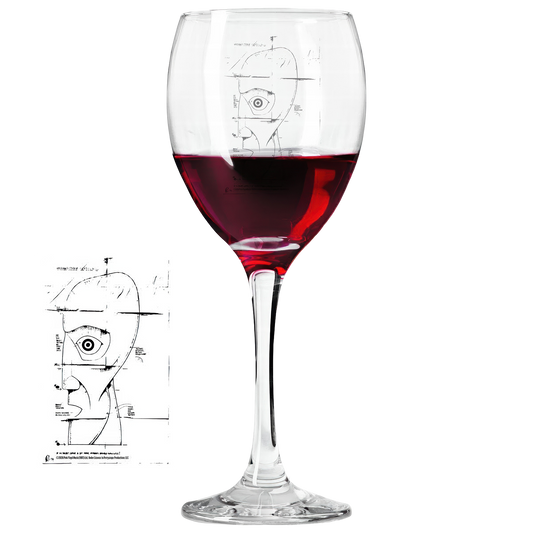 Schematic Laser- Etched Wine Glass