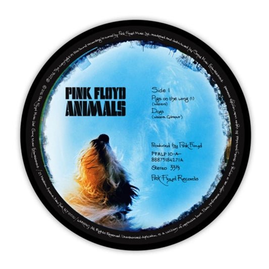 Animals Vinyl Record Label Round Aluminum Sign