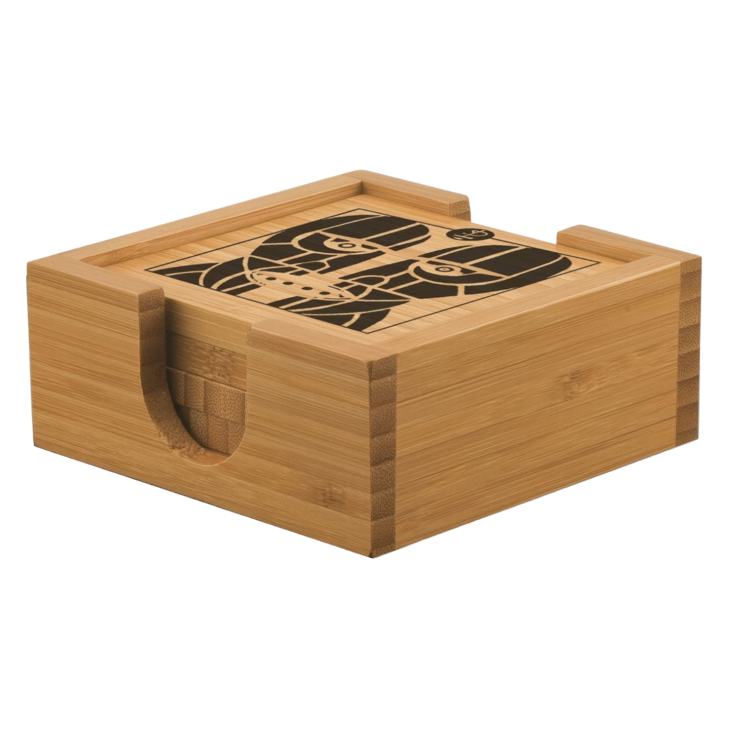 Division Bell Wood Heads Bamboo Coaster Set