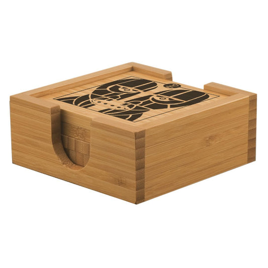 Division Bell Wood Heads Bamboo Coaster Set