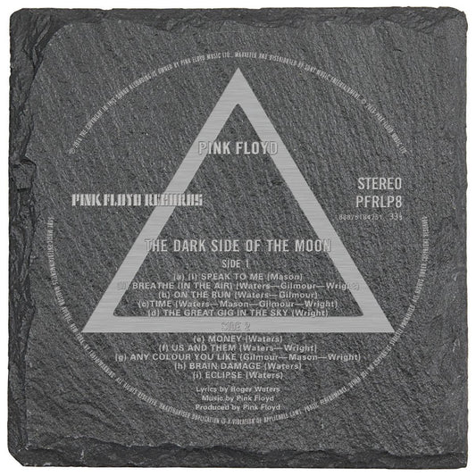 Dark Side Label Laser Engraved Square Slate Coaster (set of 4)