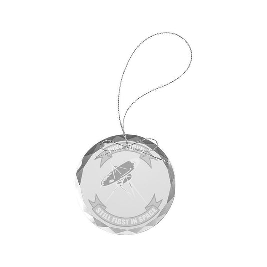Still First In Space Round Laser-Etched Glass Ornament