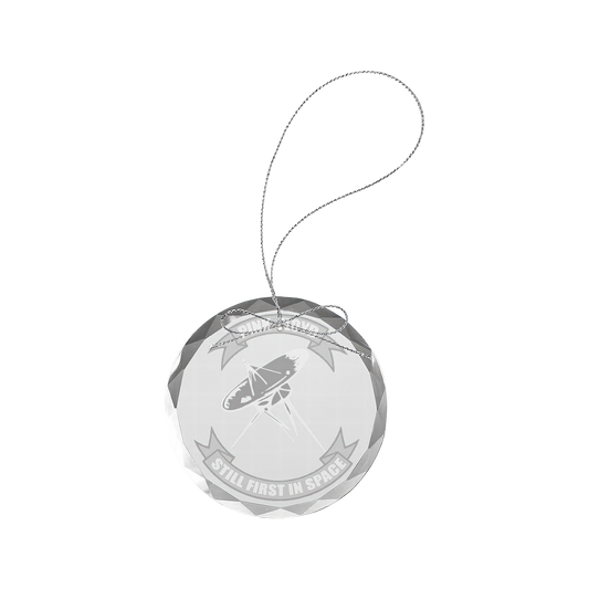 Still First In Space Round Laser-Etched Glass Ornament