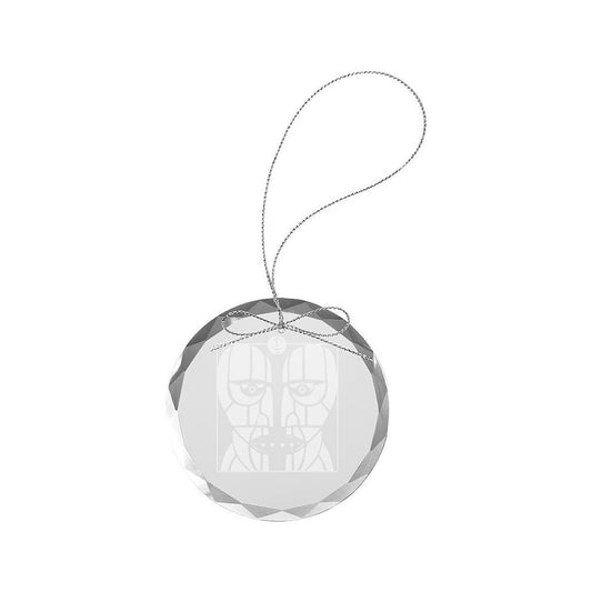 Metalheads Round Laser-Etched Glass Ornament