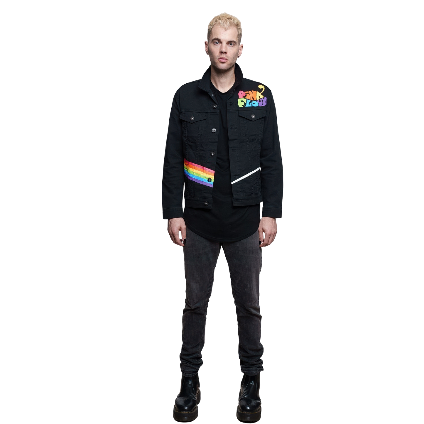 Pink Floyd Hand Painted Men's Denim Jacket