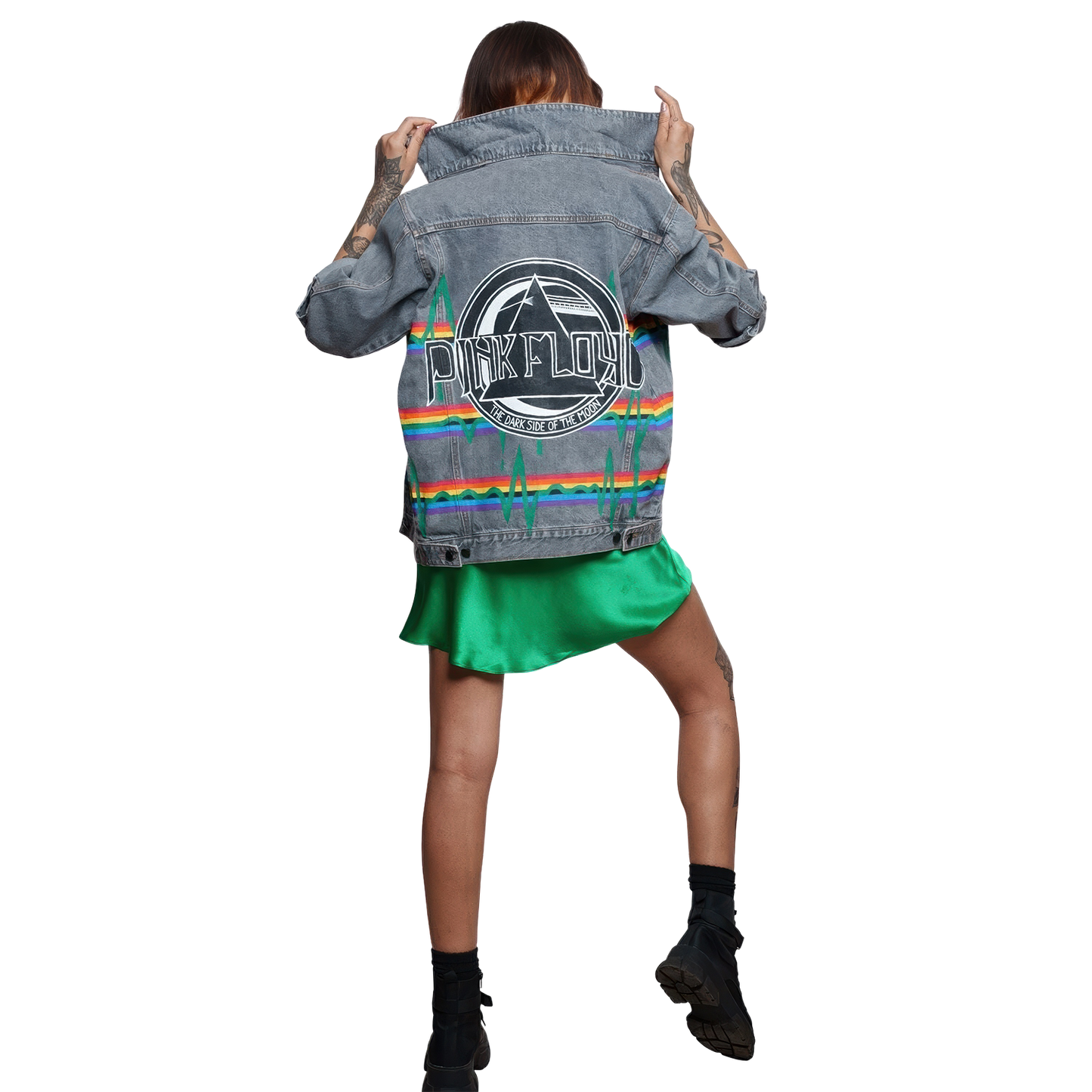 Pink Floyd Hand Painted Women's Denim Jacket