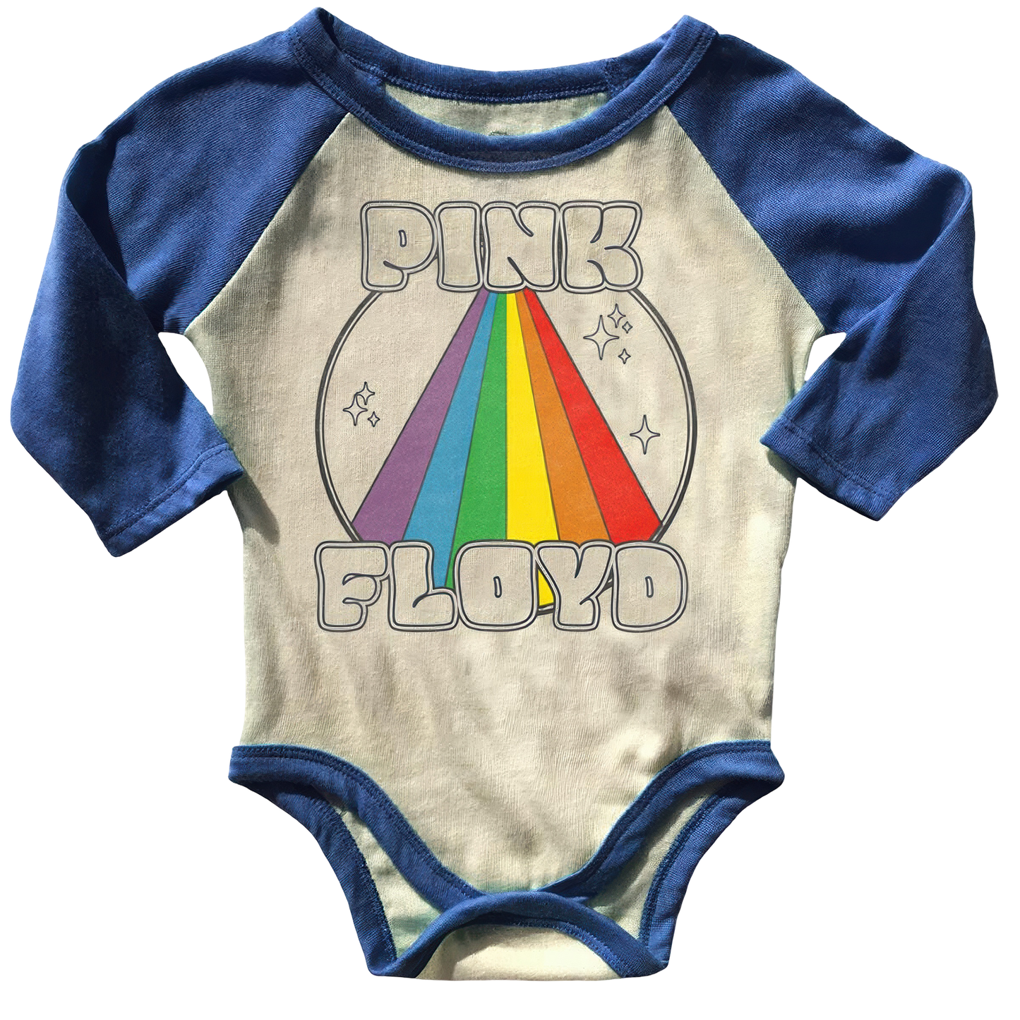 Pink Floyd Raglan Onesie Cream/Royal Blue