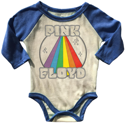 Pink Floyd Raglan Onesie Cream/Royal Blue