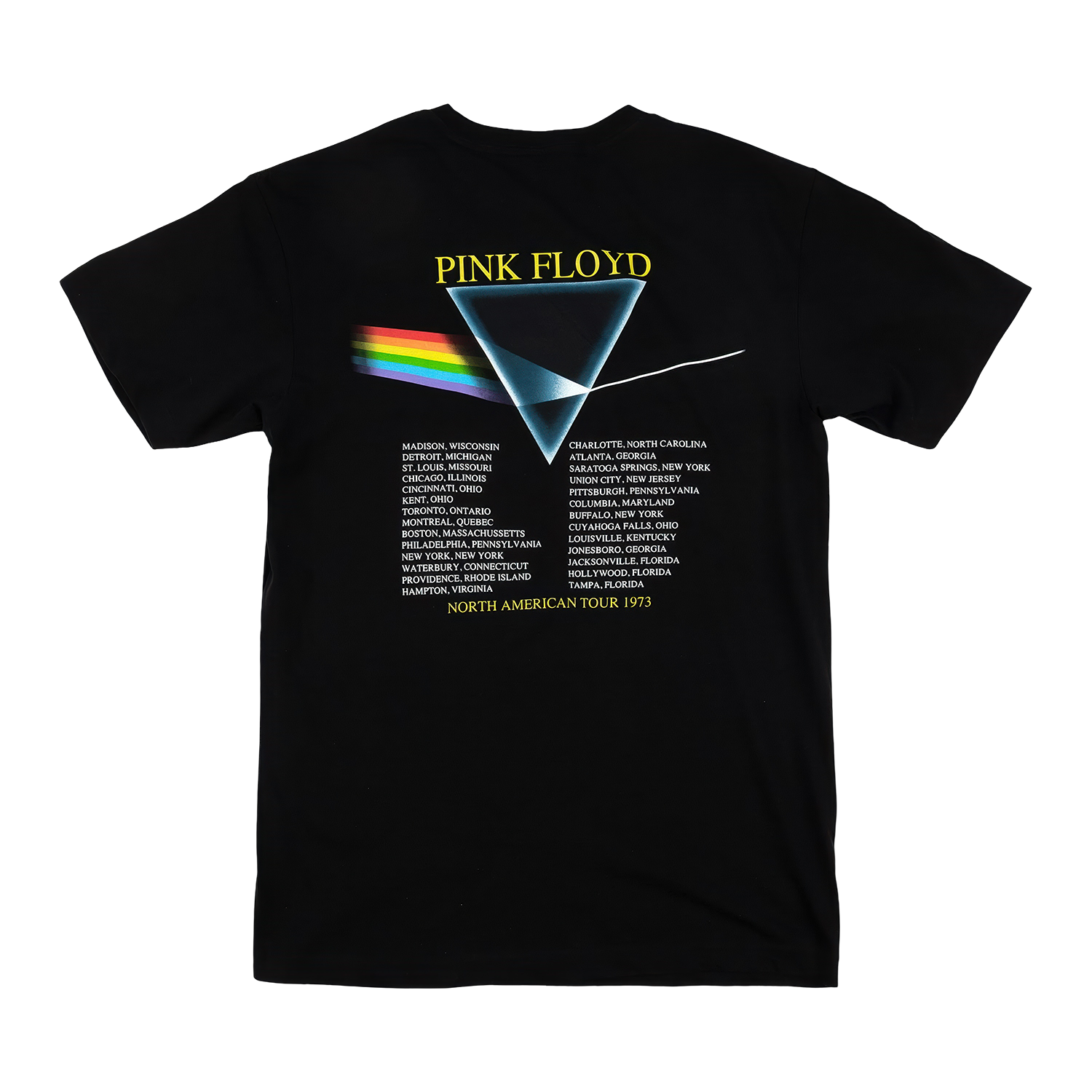 Dark Side of the Moon North America Tour 1973 Double Sided T-Shirt Dark Side of the Moon North America Tour 1973 Double Sided T-Shirt