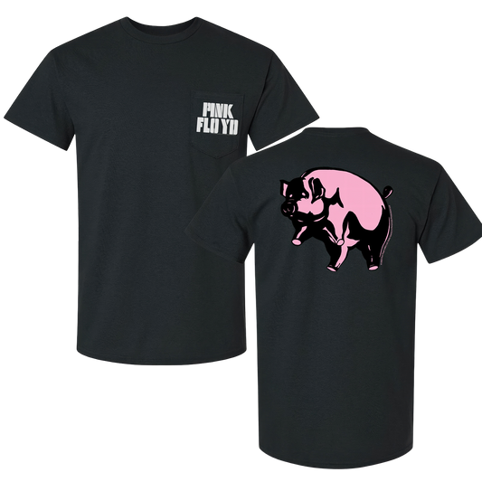 Animals Pink Pig Pocket T-Shirt