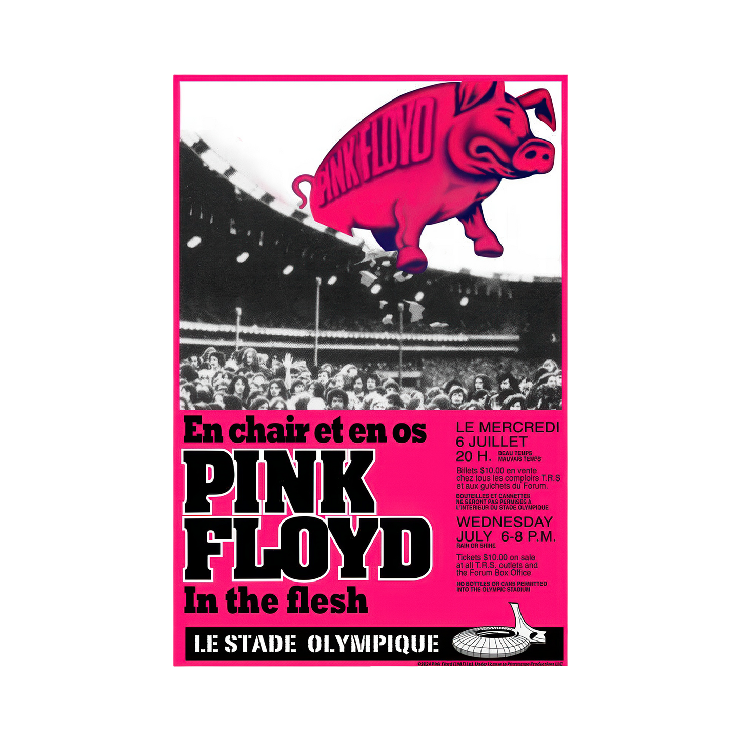Pink Floyd In The Flesh at Olympic Stadium Poster
