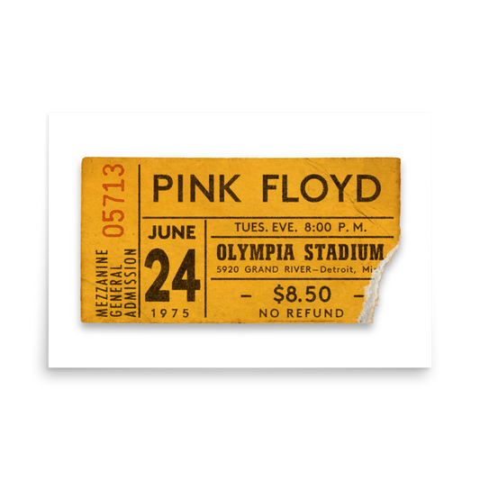 Olympia Stadium 1975 General Admission Ticket Poster